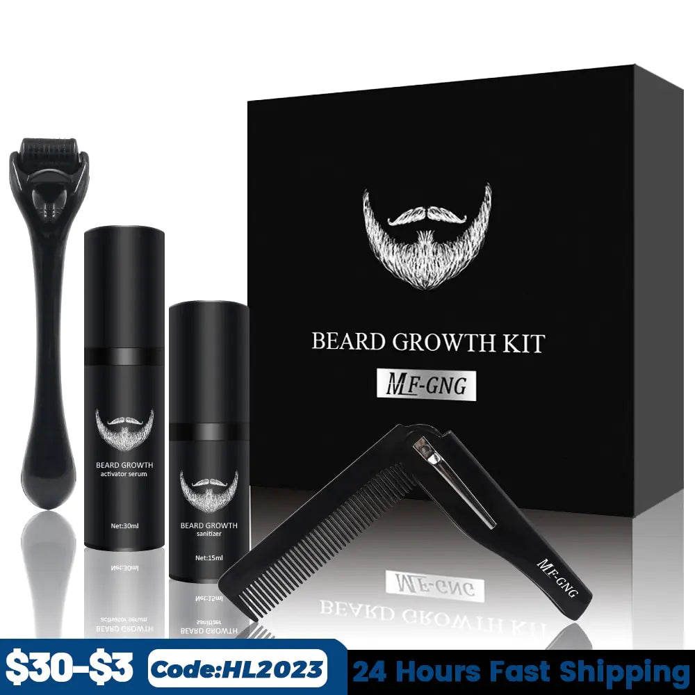 Barber Beard Growth Kit: Professional Enhancer Set